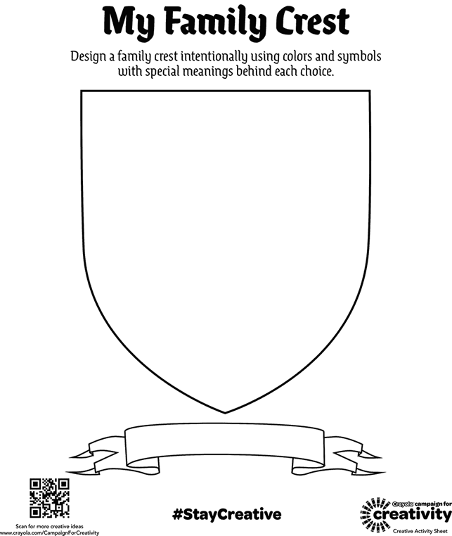 Family Crest Activity Sheet for Kids crayola com