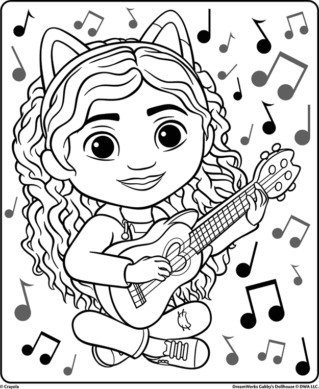 Gabby's Dollhouse Free Printable Coloring Page