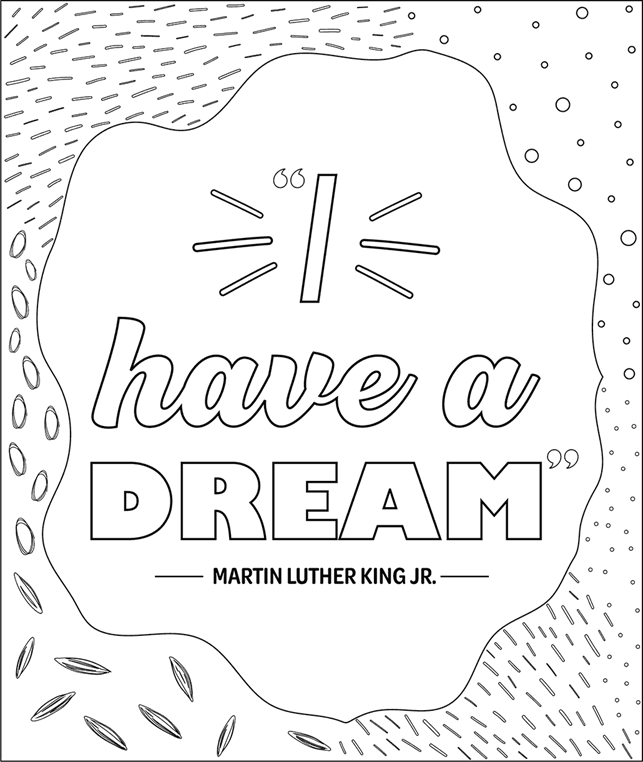 I Have a Dream Coloring Page