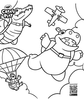 Create and play let's fly coloring page