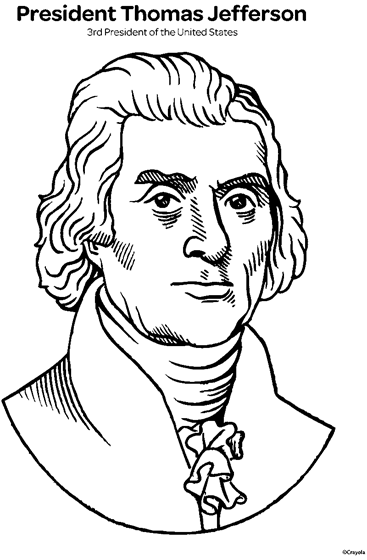Thomas Jefferson coloring page