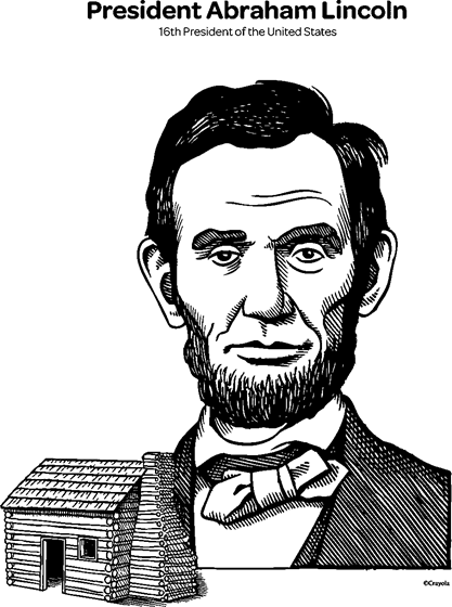 free coloring pages of abraham lincoln