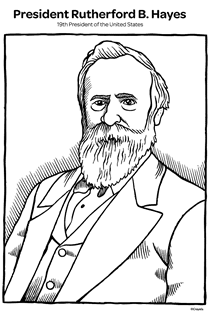 Rutherford B. Hayes coloring page