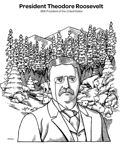 Theodore Roosevelt coloring page