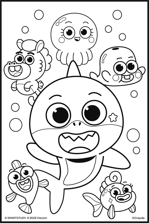 Baby Shark - Free Coloring Page for Kids