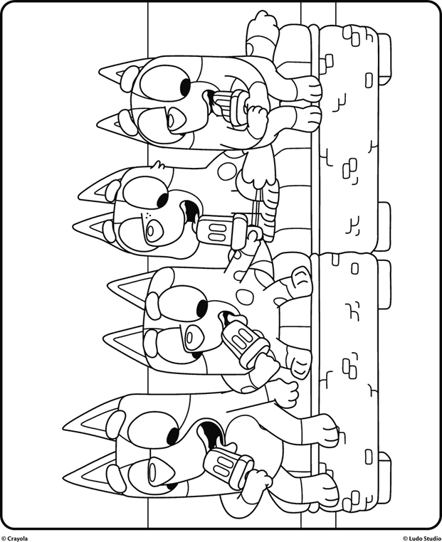 Bluey with Bingo and Dad Coloring Page Free Printable Coloring Pages⚡