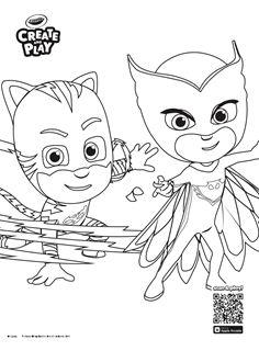 pj mask catboy and owlett posing and smiling with cool designs
