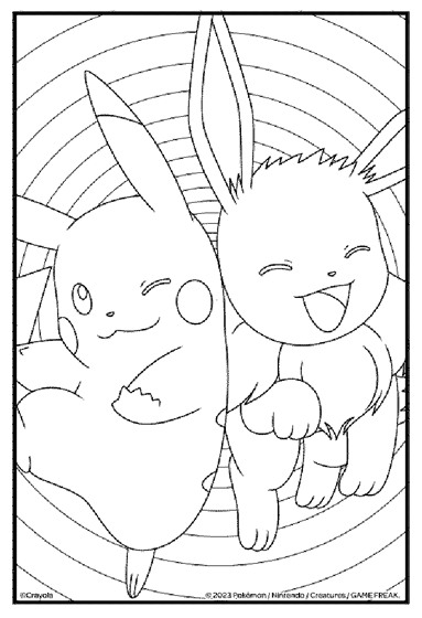 Pokemon Pikachu and Eevee Coloring Page crayola.com