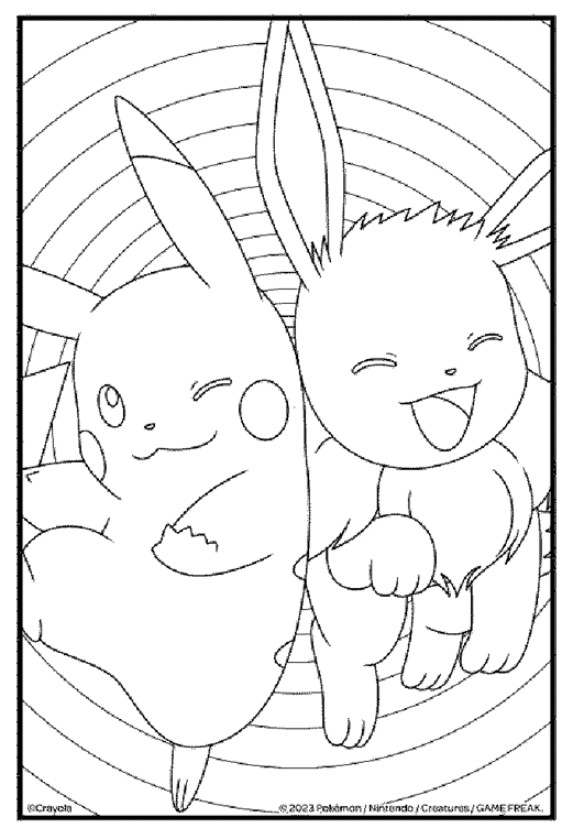 Evee Pokemon Coloring Page Pokemon Valentine Pikachu Coloring Page