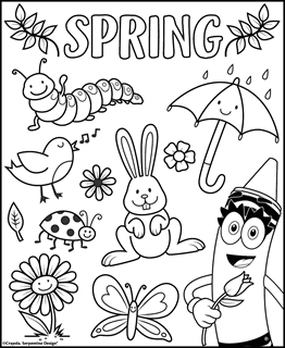 38 Spring Coloring Printable Pages