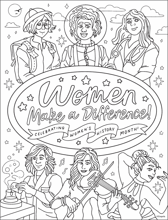 Womens History Month Coloring Page crayola com