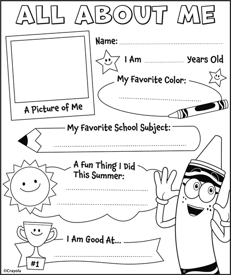 Getting to Know You - Preschool Activity Sheet | Crayola.com | crayola.com