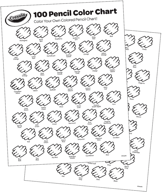 Colored Pencil Coloring Chart Free Coloring Page Crayola