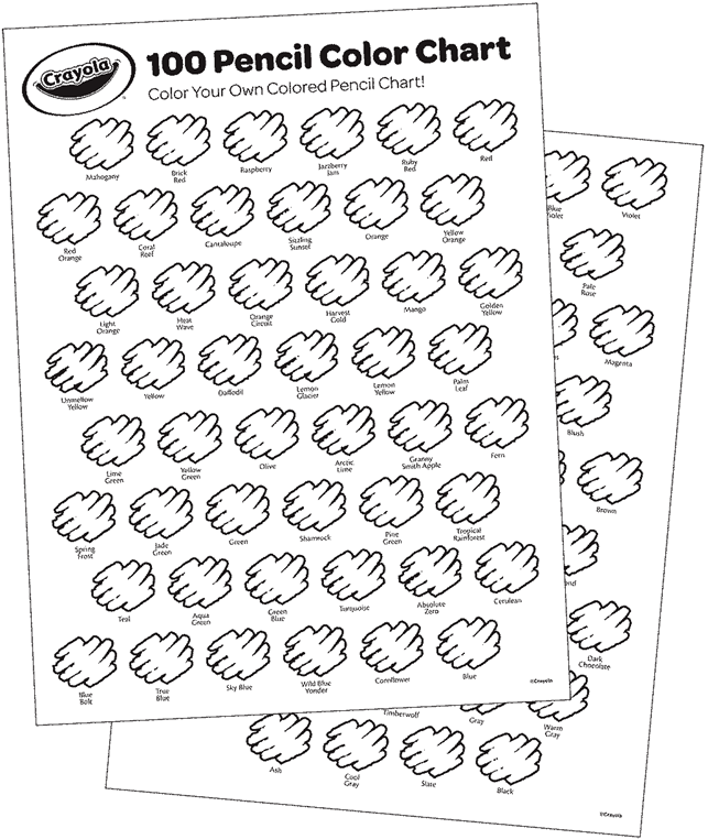 Colored Pencil Coloring Chart - Free Coloring Page