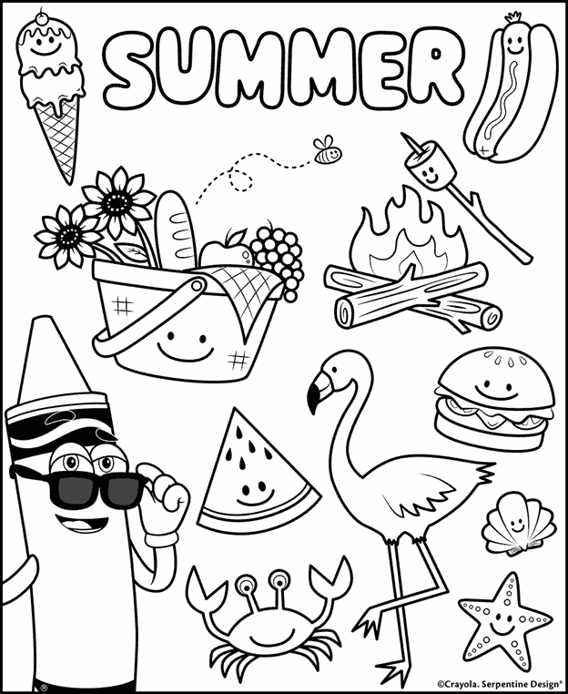 Summer coloring sheets top