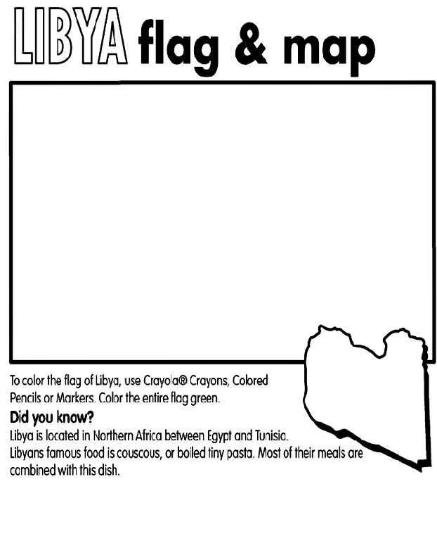 739 Simple Libya Flag Coloring Page for Kindergarten