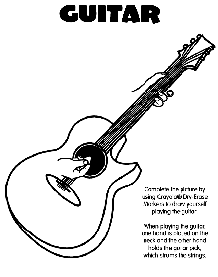 guitar coloring page  crayola