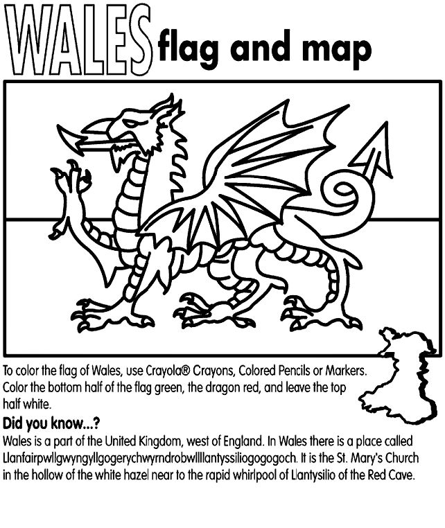 Welsh Dragon Colouring Page Wales Coloring Page crayolacom