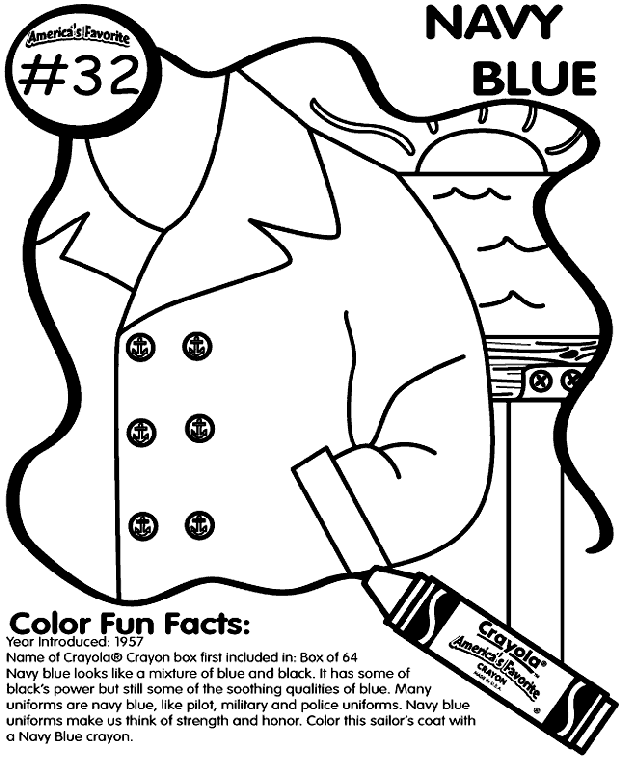 Download No.32 Navy Blue Coloring Page | crayola.com