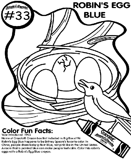 No 33 Robin S Egg Blue Coloring Page Crayola Com