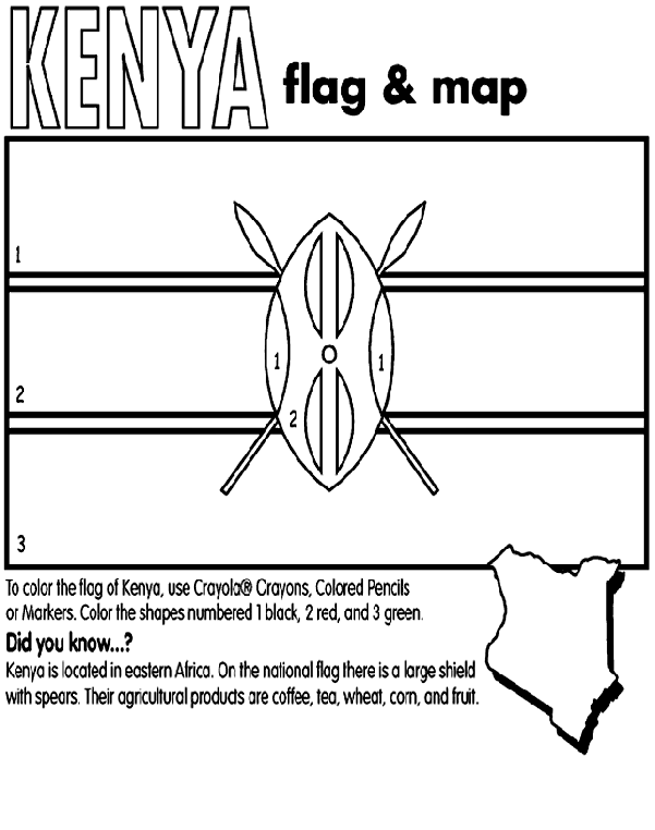 Kenya Flag To Colour Kenya Coloring Page crayolacom
