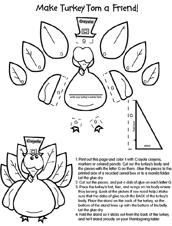 Turkey Craft Coloring Page | crayola.com