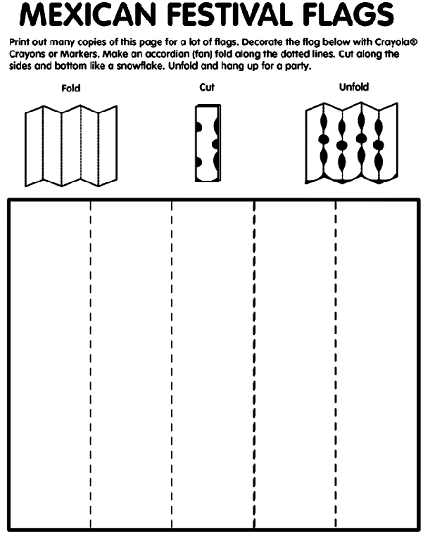 Mexican Festival Flags Coloring Page crayolacom