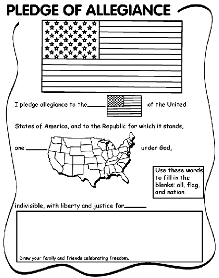Pledge Of Allegiance Coloring Page Crayola Com