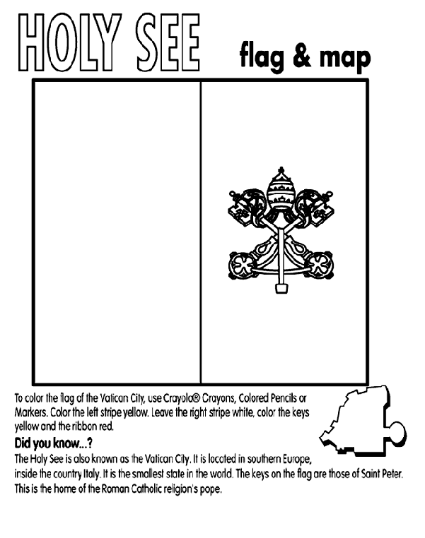 Vatican City Flag Coloring Page Holy See Vatican City Coloring Page crayolacom