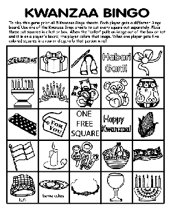 Kwanzaa Bingo Board No.2 coloring page