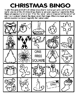Christmas Bingo Board No.5 coloring page