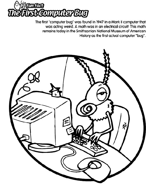 Computer Bug Coloring Page Crayola Com