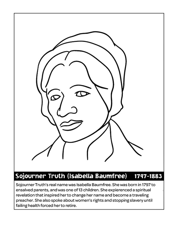 Speaker Sojourner Truth Coloring Page | Crayola.com