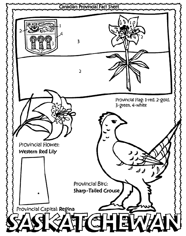 Canada Coloring Pages Canadian Province Saskatchewan Coloring Page crayolacom