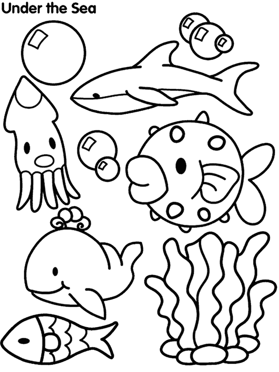 Under The Sea Animals Coloring Pages 6