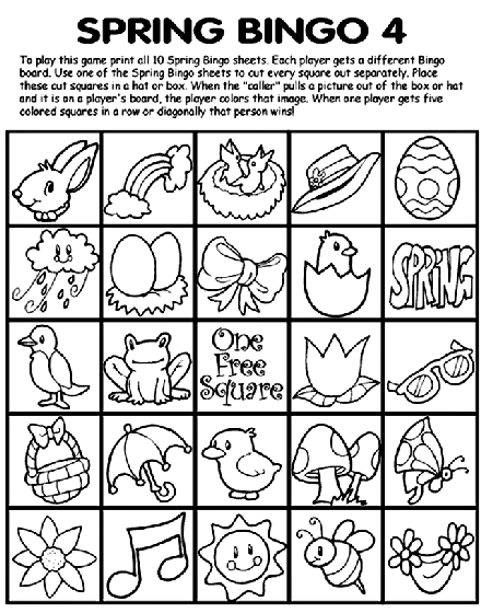 Spring Bingo 4 coloring page