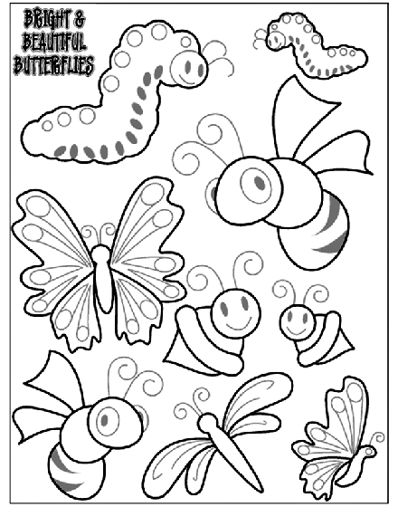 Bright And Beautiful Butterflies 2 Coloring Page Crayola Com