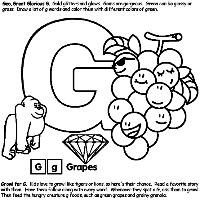 Alphabet G Coloring Page Crayola Com