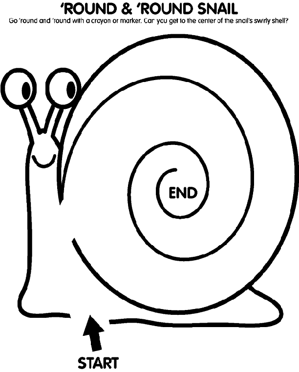 Snail Pictures To Color Round and Round Snail Coloring Page crayolacom