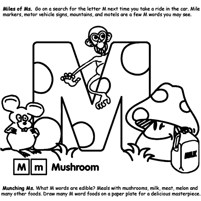 92 Coloring Pages Printable Letter M  Images