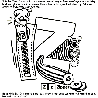 Alphabet Z coloring page
