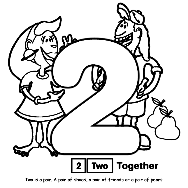 Number 2 Coloring sheet  Color 2 Number Printable Worksheet