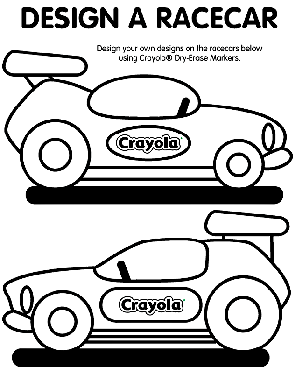 Design A Racecar Coloring Page Crayola Com