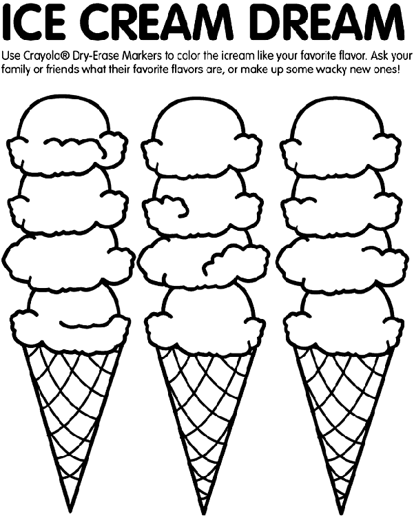 Ice Cream Coloring Page Crayola Com