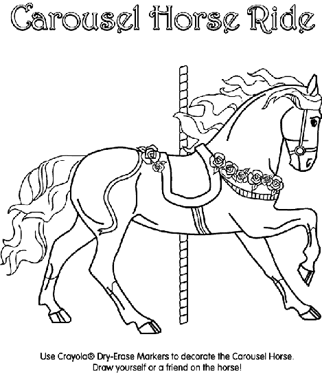 carousel horse coloring page crayola com