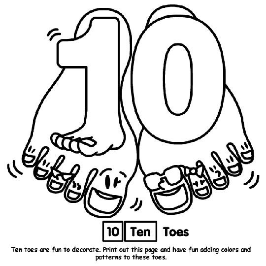 Number 10 Coloring Page