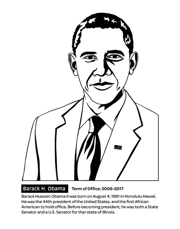 U S President Barack Obama Coloring Page Crayola