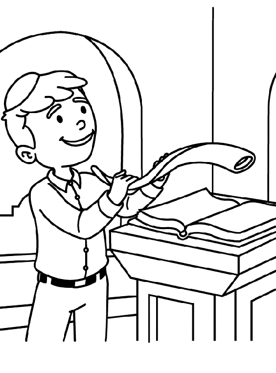 Picture Of A Shofar To Color Hearing the Shofar Coloring Page crayolacom
