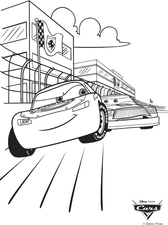 Colouring Cars Disney Cars Race Coloring Page crayolacom