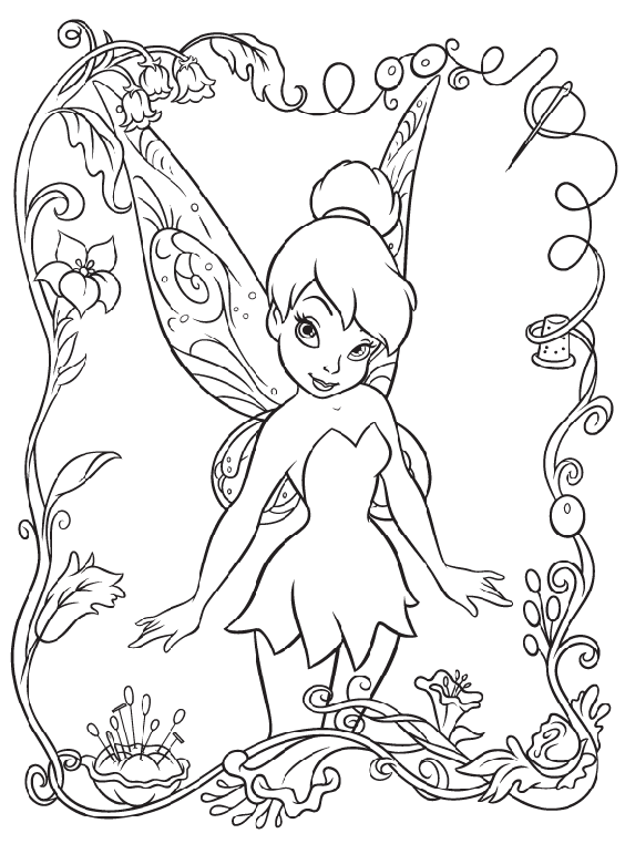 Disney Fairies Tinkerbell Coloring Page